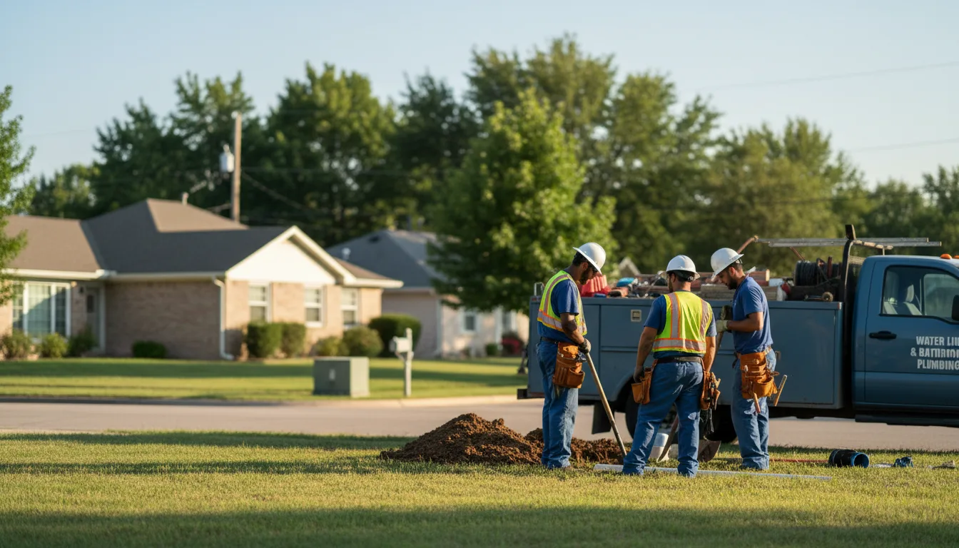 Residential water line and bathroom plumbing service in Linn, TX
